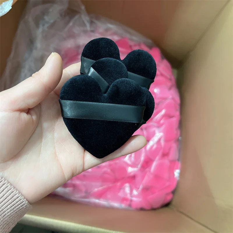 Heart Shape Puffs Cotton Powder Puff Makeup Tool Beauty Sponges Blender in Love Shape with Strap for Cosmetic