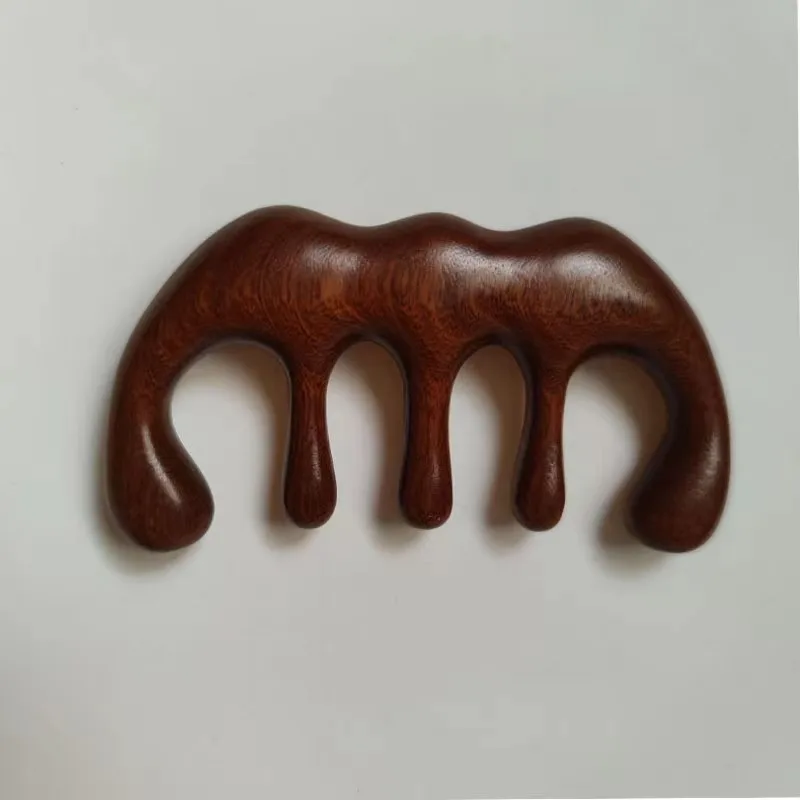 100% Natural Sandalwood Scalp Massage Comb Wide Tooth Acupuncture Points Massage Comb Body Gua Sha Muscle Tension Relief Tool