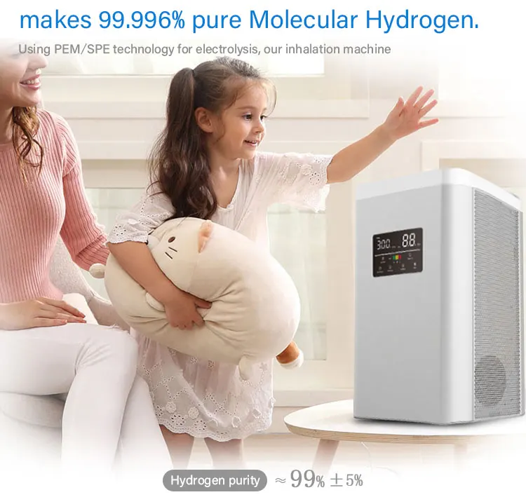 Hot Sale Portable 99.99% High Purity 600Ml/Min H2 Generator Spe Pem Hydrogen Inhalation Machine