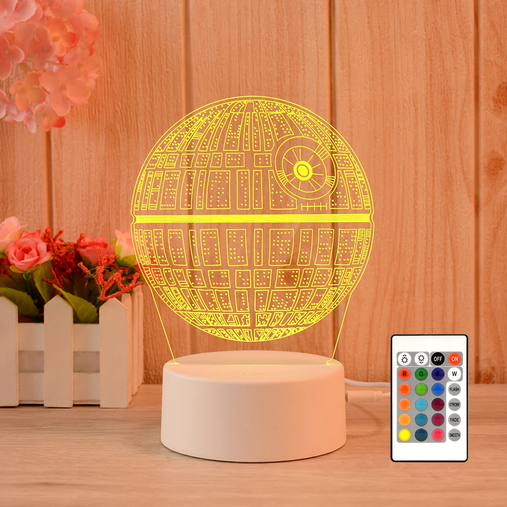 LED 16 Color Change Customize Logo Lamp 3D Illusion Acrylic Lamp Gift Table Night Light for bedroom