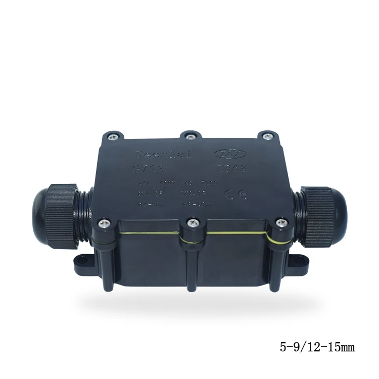 led pool light accessories Black color plastic material two way IP68 waterproof junction box