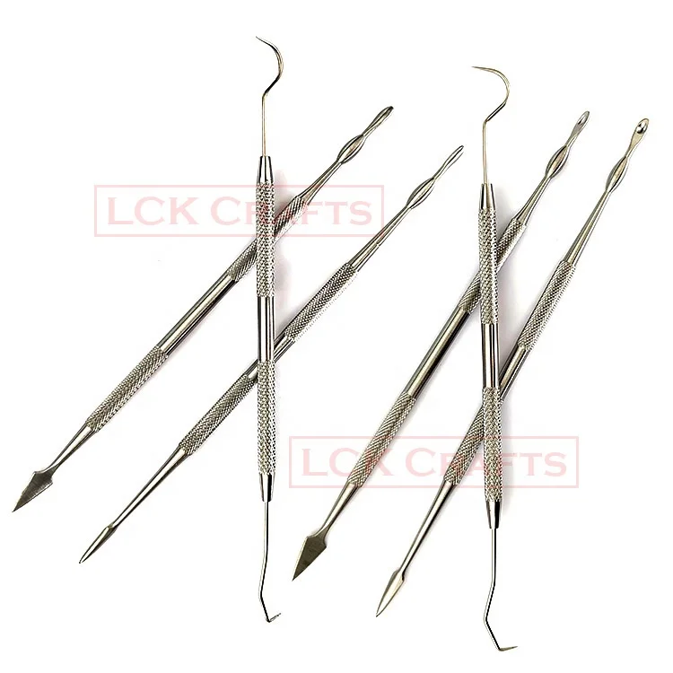 Wax Clay Modeling Sculpting Carving Tools Polymer Pottery Clay Dental Carver Tool Set 12 Pieces Stainless Steel Wax Carvers Set