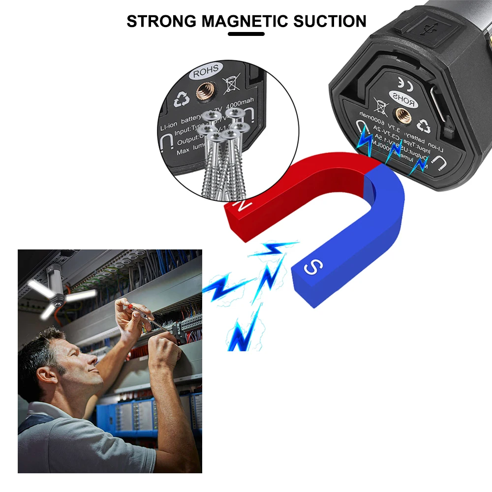 Adjustable Height Camping Tent Light Built-in 3*18650 Battery Waterproof LED Camping Lanterns