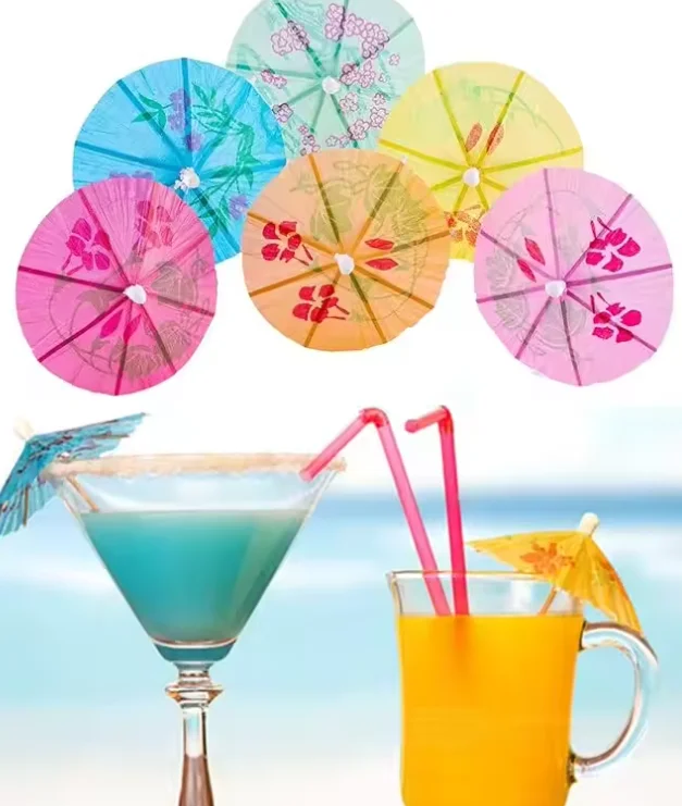 Party Bar Decoration Food Healthy Custom Drink Paper Pick Cocktail Umbrellas