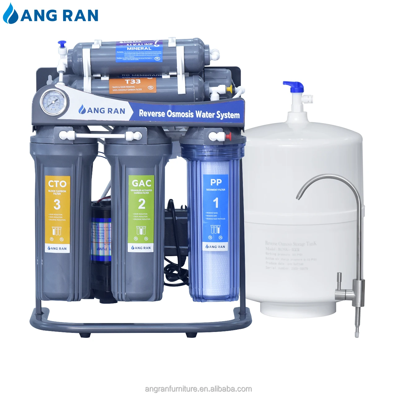 Large flow double outlet reverse osmosis drinking water purifier home direct drinking desktop automatic water