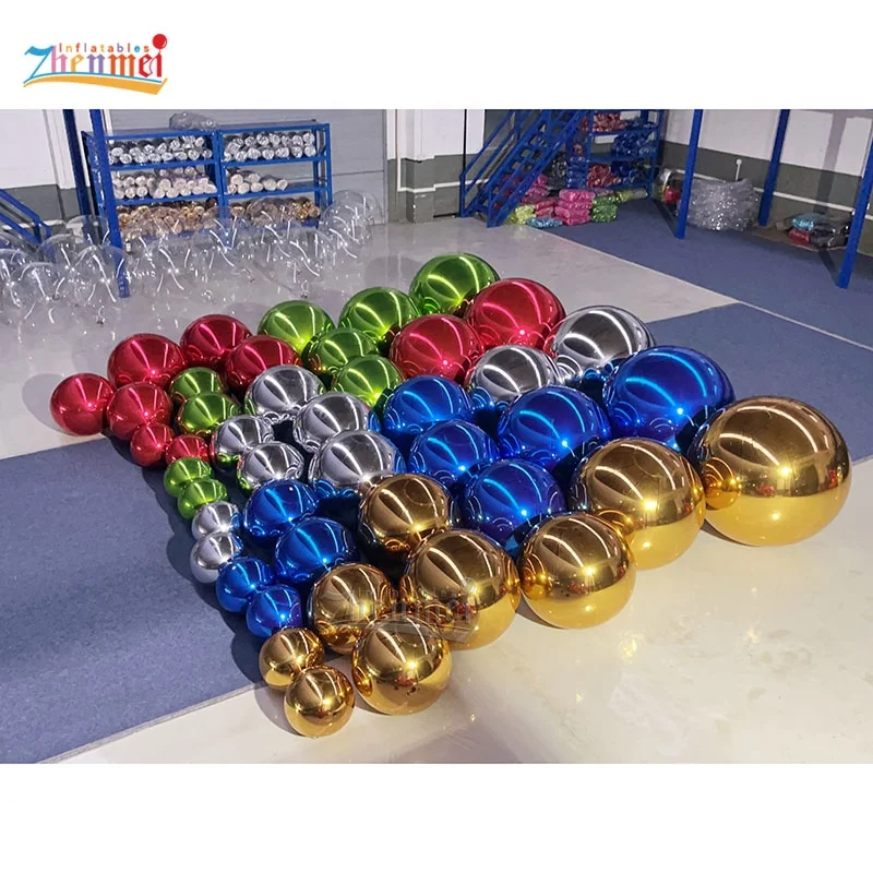Надувной зеркальный шар Zhenmei красный гигантская зеркальная сфера для украшения запечатанный Золотой/Серебряный большой блестящий