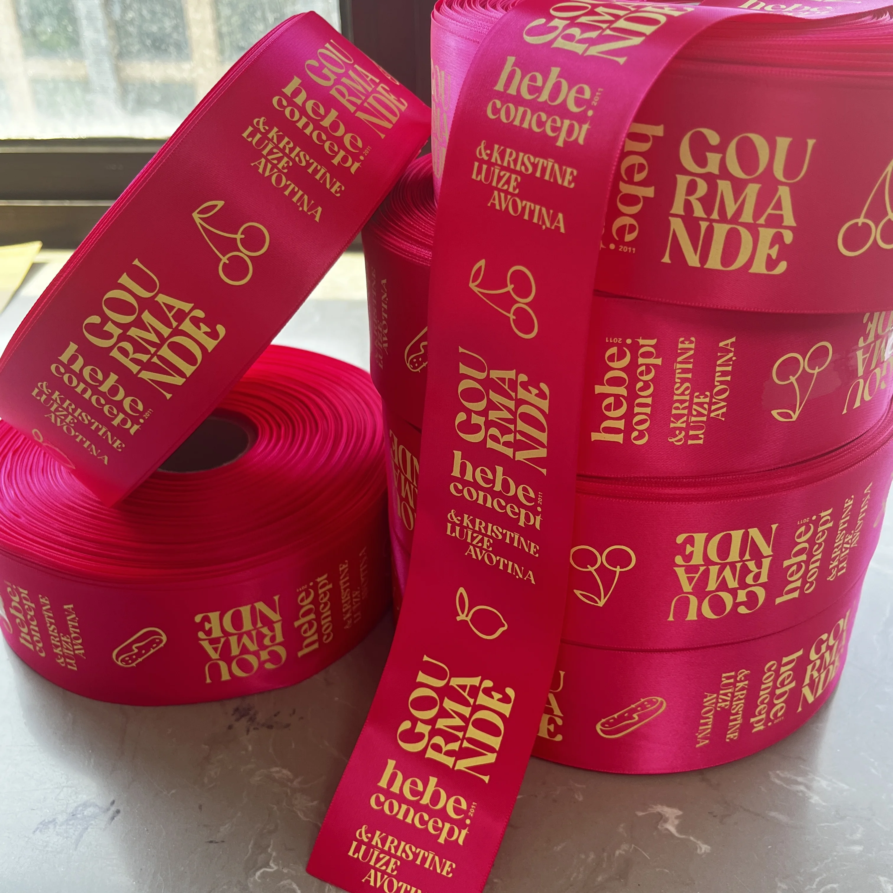 custom logo wired satin ribbon Factory Wholesale customization Print grosgrain wired ribbon