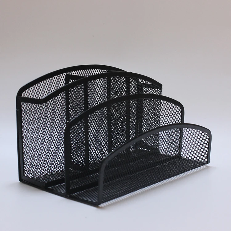 Durable Home School Office Stationery Metal Mesh Multifunctional Display Desk Stand A4 Pen Note File Holder