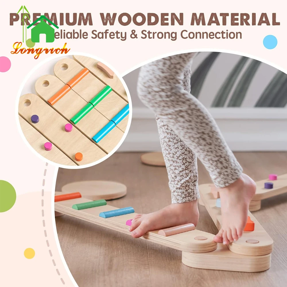 Montessor Toddler Wooden Balance Boards Improve Balance and Core Strength with this Versatile Fitness Equipment Balance Beam