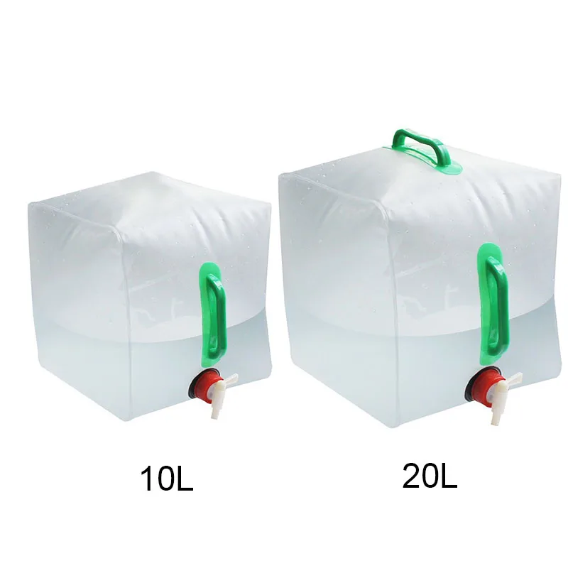 10L 20L BPA-free Portable Foldable Cube Camping Water Container Collapsible Hiking Water Storage Bag Gallon Water Carrier