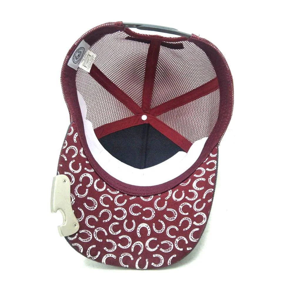 Custom 100% cotton/mesh embroidery swen-on badge trucker caps with bottle opener