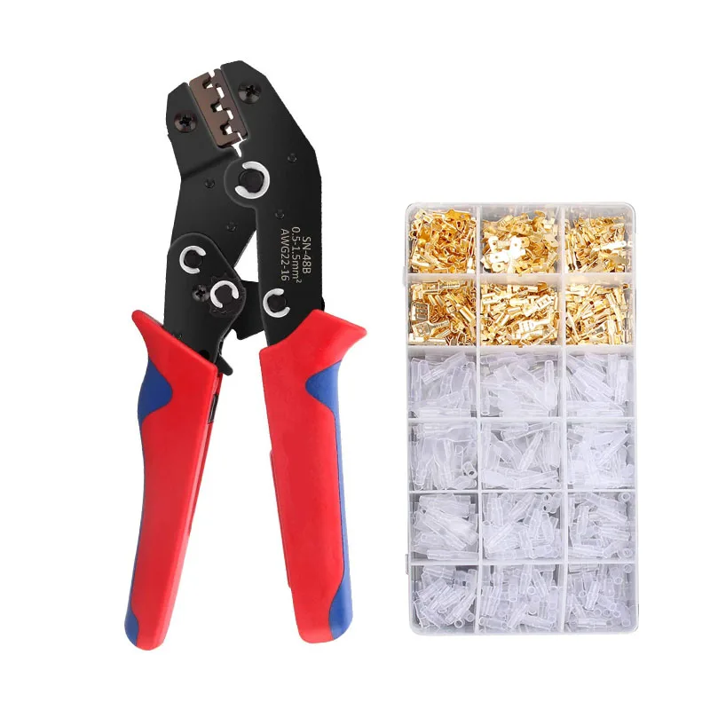 SN-48B Electrical Wire Crimping Pliers Wire Terminal Crimping Tool Kit Tubular Terminal Tools 300PCS Terminals Sets