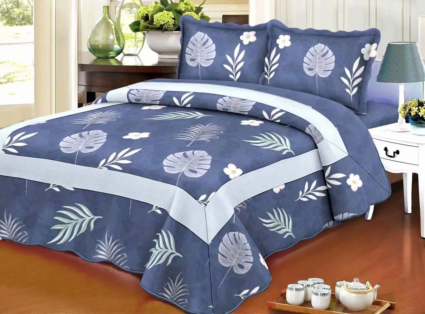 100% cotton quilted bedspread