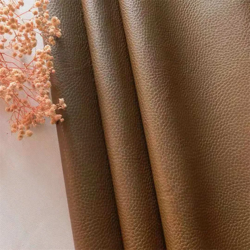 Cheap Litchi Grain Pattern PVC Leather Home Textile Products Material with 0.7mm Thickness