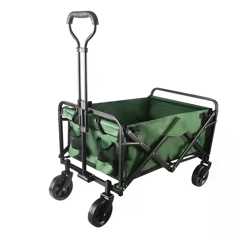 Collapsible Foldable Wagon Beach Cart Large Capacity Heavy Duty Folding Wagon Portable Wagon for Sports Shopping Camping