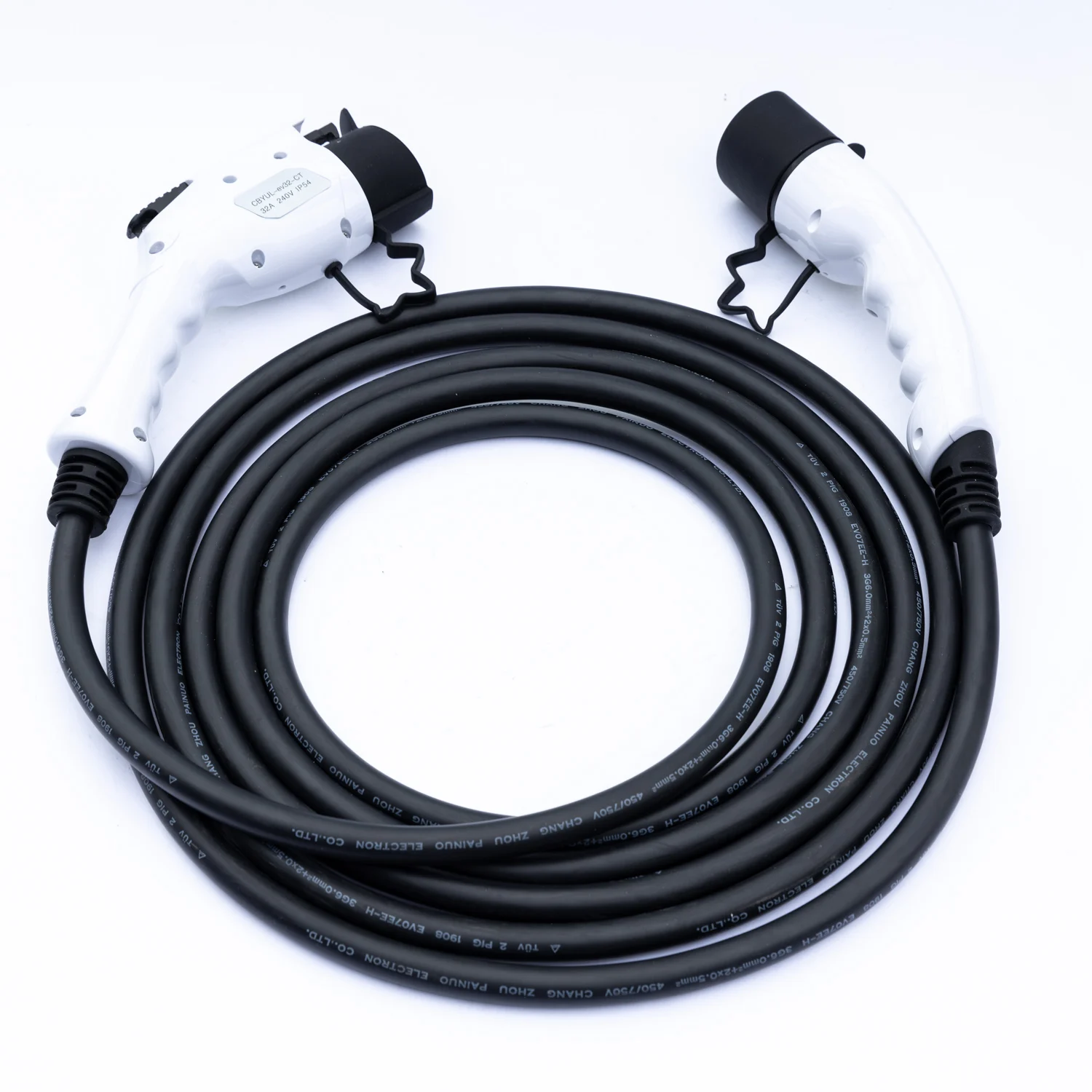 Hot selling 7KW 32A Type 1 To Type 2 sae j1772 Electric Vehicle Charging Gun Connector Mode 3 electric car charger