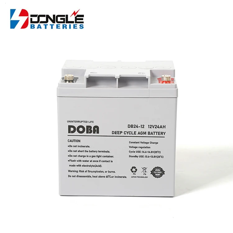 Dongle Factory Direct Valve Regulated DB24-12 12V 24Ah Sealed Lead Acid AGM Gel Solar Battery