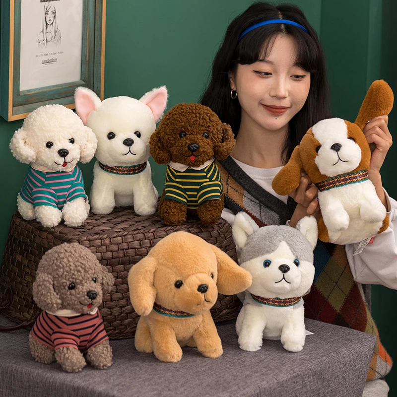 Realistic Pet Dog Stuffed Animal Plush Toy Cute Soft Dog Plush Pillow Plush Toys