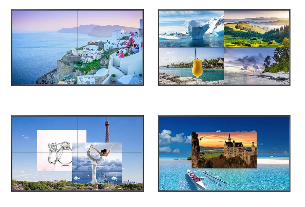 Shopping 2X2 3X3 55Inch Lcd Video Wall With Video Wall Controller For CCTV Control Room