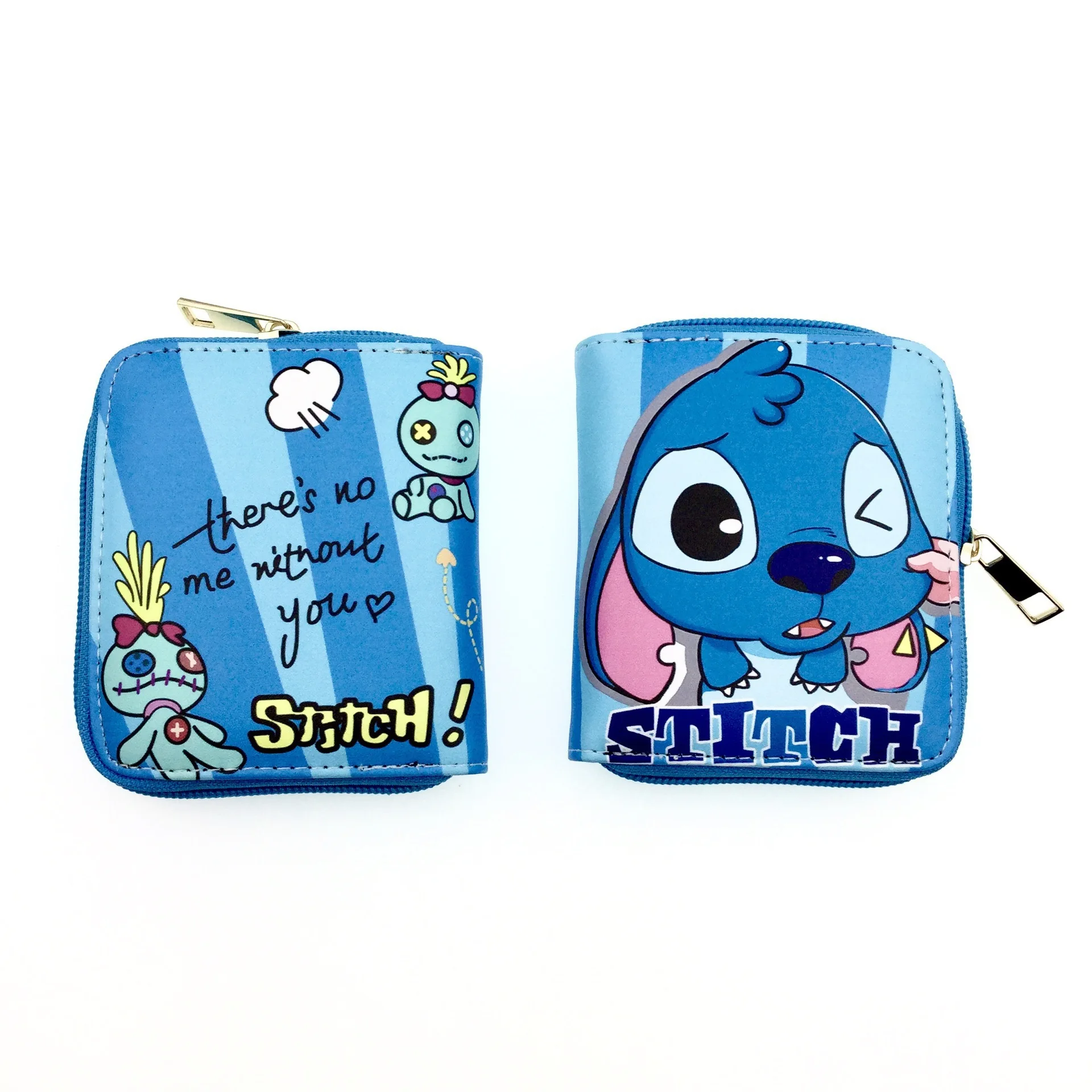 Portable Wallet Custom High Quality PU Leather Cute Cartoon Stitch Monster Coin Purse Promotional Gift Zipper Storage Bag Wallet