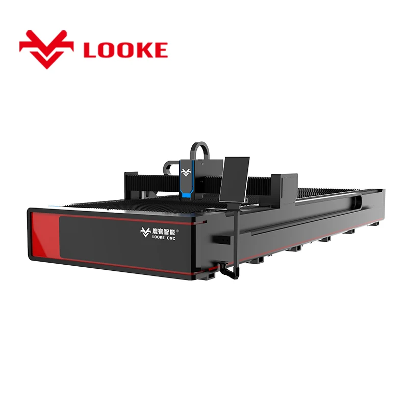 Heavy sheet metal cutter 6000x2000mm counter top fiber laser machine LOOKE-6020F 3000w 6000w easy use 2KW 1.5KW 1KW 3015