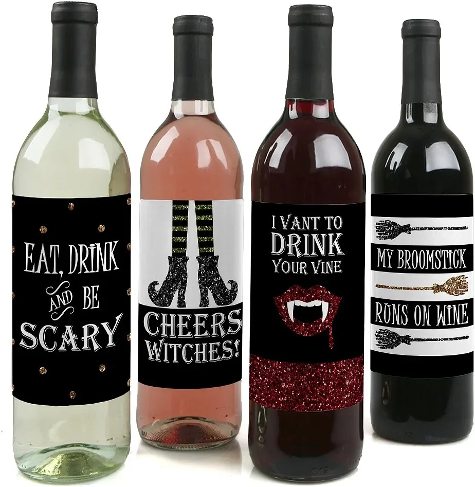 Packaging Wine Bottle Label Custom Stickers Black Label Whiskey Sticker