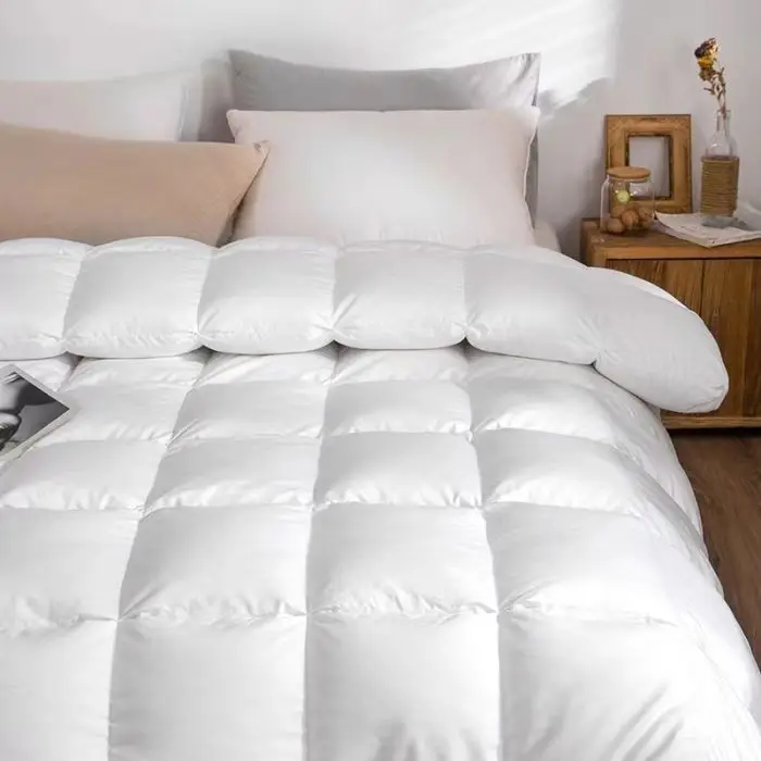 European Modern Style Queen Size All-Season Cotton Cover Fill Duck Down Quilt Comfortable Duvet Bedding Sets 100% Cotton Duvet