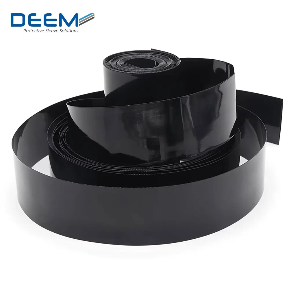 DEEM Customized size pvc flexible heat shrink tubing for battery jacketing shrink sleeve