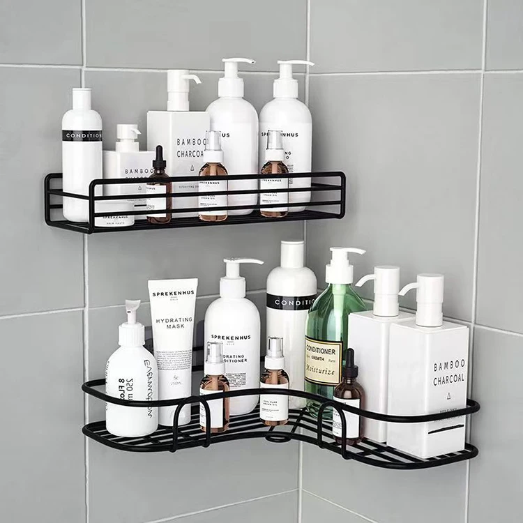K&B Hot sale Iron Metal Corner Bathroom Shelves Organizer Rack for Wall Mounted Shower Storage