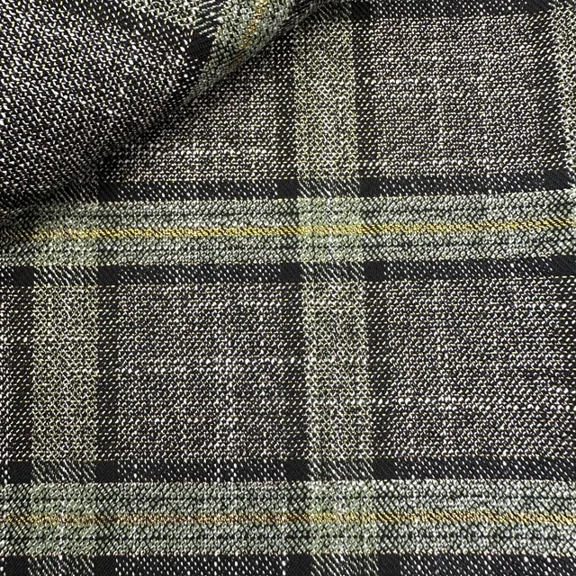 hot new arrival woven TR check green plaid fabric yarn dyed materials for clothing