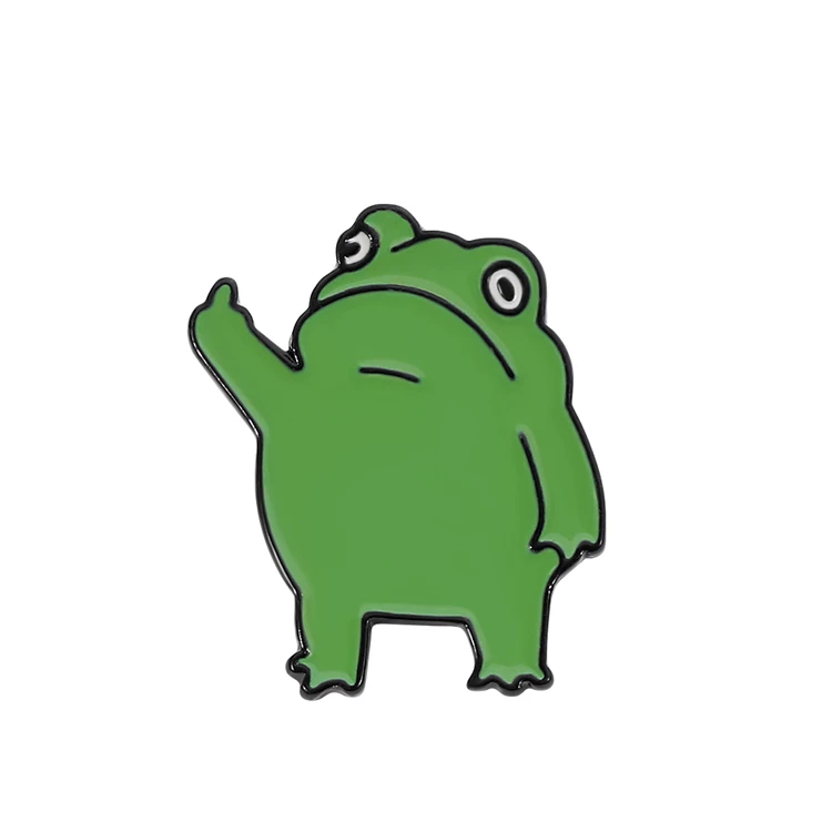 Funny Cartoon Frick Frog Prince Enamel Brooch Pins Badge Lapel Pin Brooches For Children Alloy Metal Fashion Jewelry Accessories