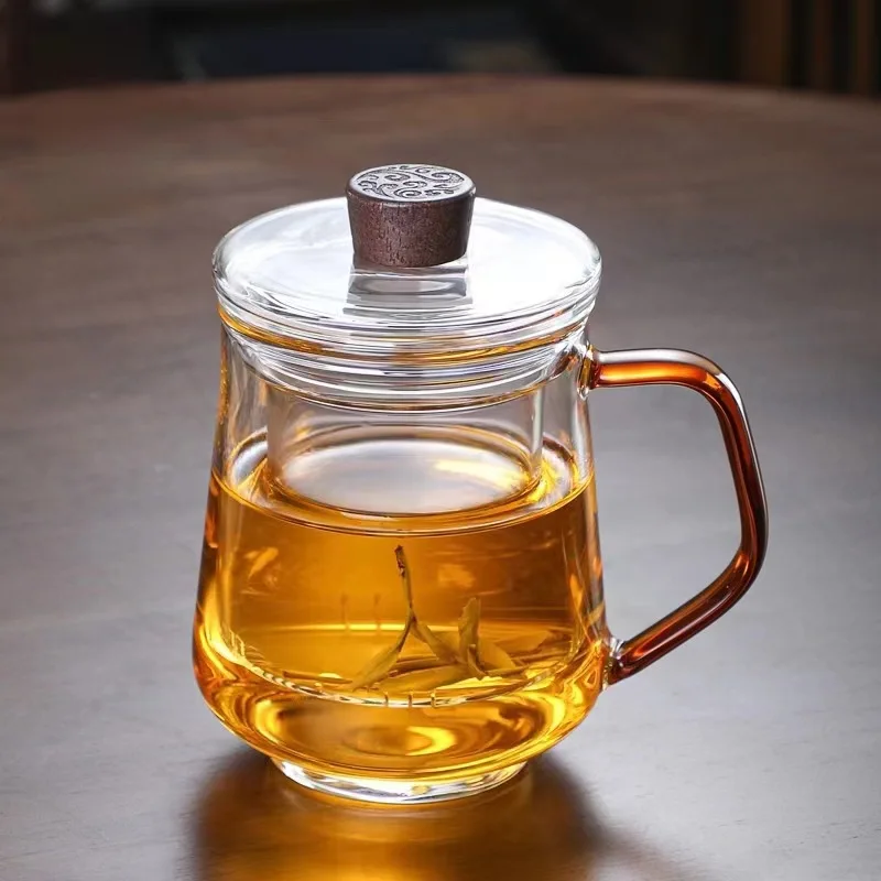 Heat Resistance Glass Three Pieces Filter Tea Coffee Cup