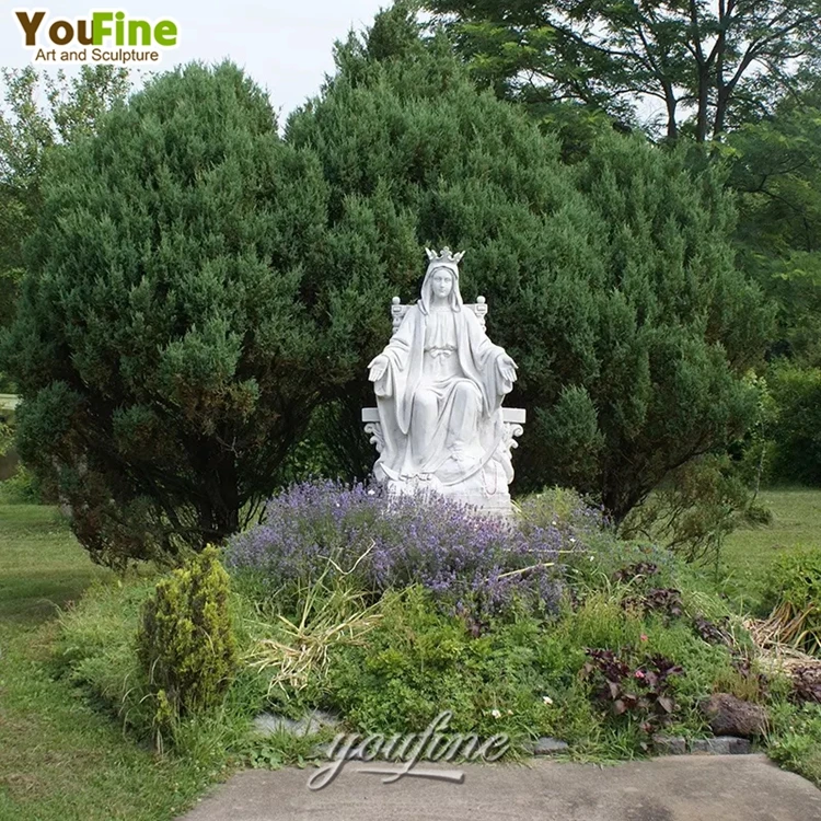Hand Carved Outdoor Church Religious Marble Big Saint Statue of Mother Mary