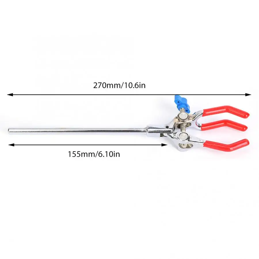 Adjustment Lab Stand Tube Clamp Holder Three Prong Extension Flask Clip Clamp for Chemistry Lab Supplies