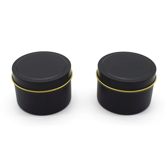 Новая настраиваемая матовая банка для свечей объемом 4 унции Золотая и серебряная жестяная тарелка коробка чая