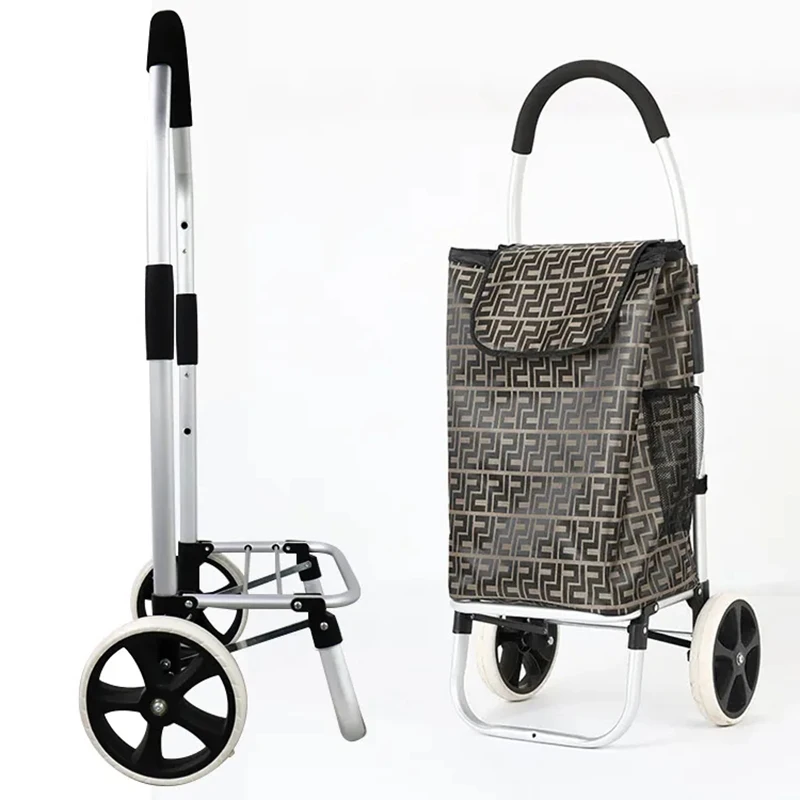 Home Folding Shopping Cart Travel Trolley Luggage Lobby Stainless Steel Concierge Birdcage Luggage Cart