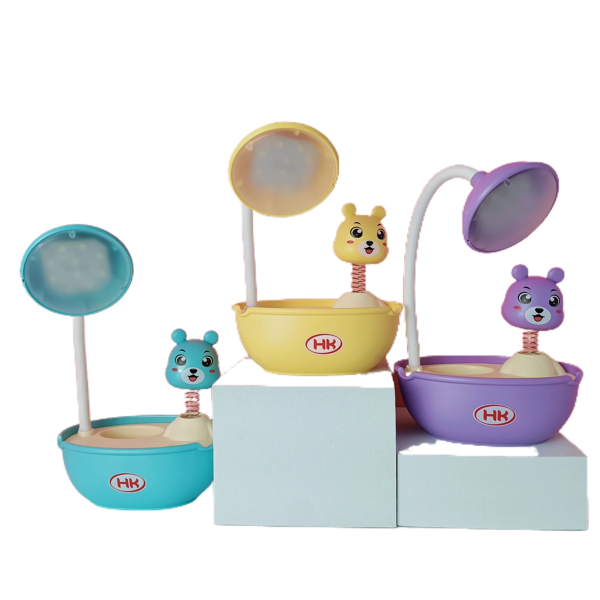 USB charging desktop students learn eye protection cartoon cute pet desk lamp portable desk lamp with mobile phone holder pen ho