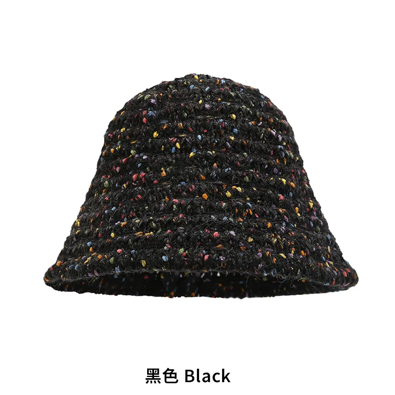 Fluffy Rabbit Wool Hat for Adults Winter Warm Fisherman Knitted Hat Ear Protection Striped Style Small Fisherman Hat
