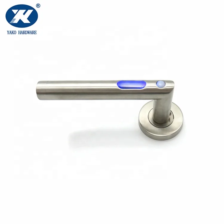 Stainless Steel Right Angle Hollow Door Tubular Lever Handle With Light