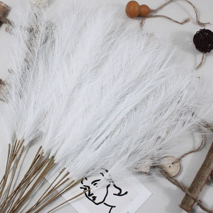 Wedding Faux Natural White Artificial Pampas Grass Artificial Flowers For Home Decoration