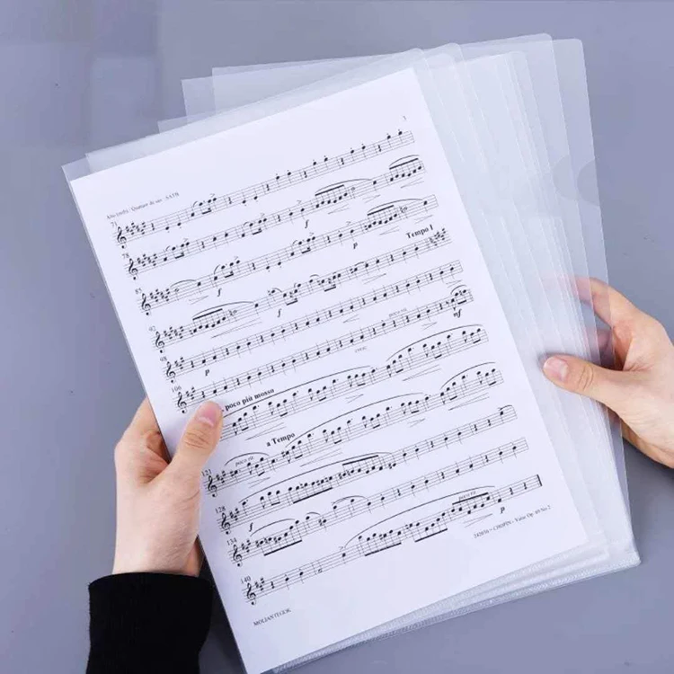 
Wholesale A4 Size transparent document file folder L-shaped plastic file cover 
