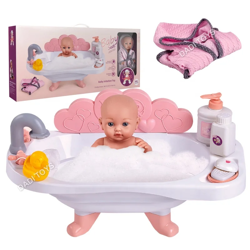 DADI OEM/ODM Популярные 12 дюймов кукла игровой набор для ванны с настоящий водопроводный кран
