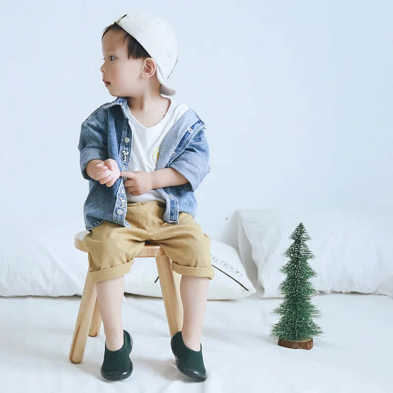Spring Summer Anti-Slip Soft Rubber Sole Slip-On Breathable Toddler Baby Shoes Baby Sock Shoes