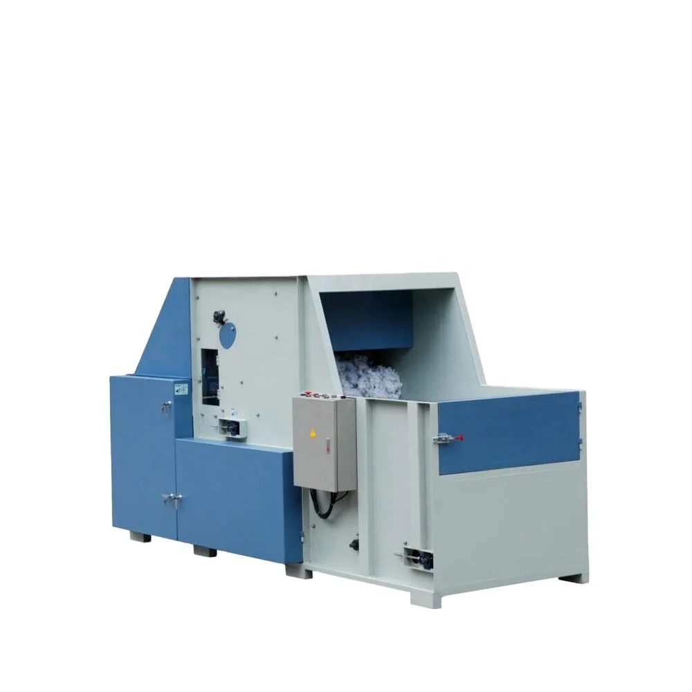 Semi-automatic fiber opening/filling combined machine