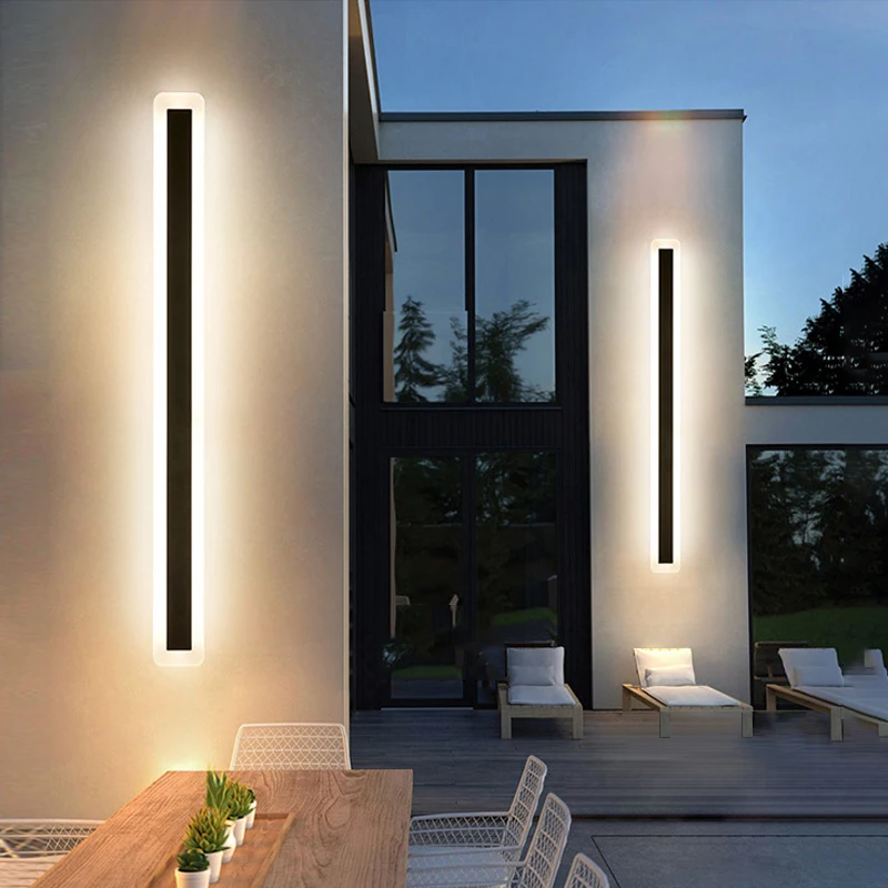 Modern Nordic Led Strip Linear waterproof outdoor Wall Lamp gate Hotel Exterior garden IP65 led wall lamp outdoor wall light