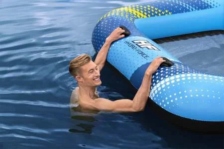 Newest inflatable Sunny 4-5 person Large Floating Island Lake water lounge Raft with Cup Holders can Move Load weight 360KG