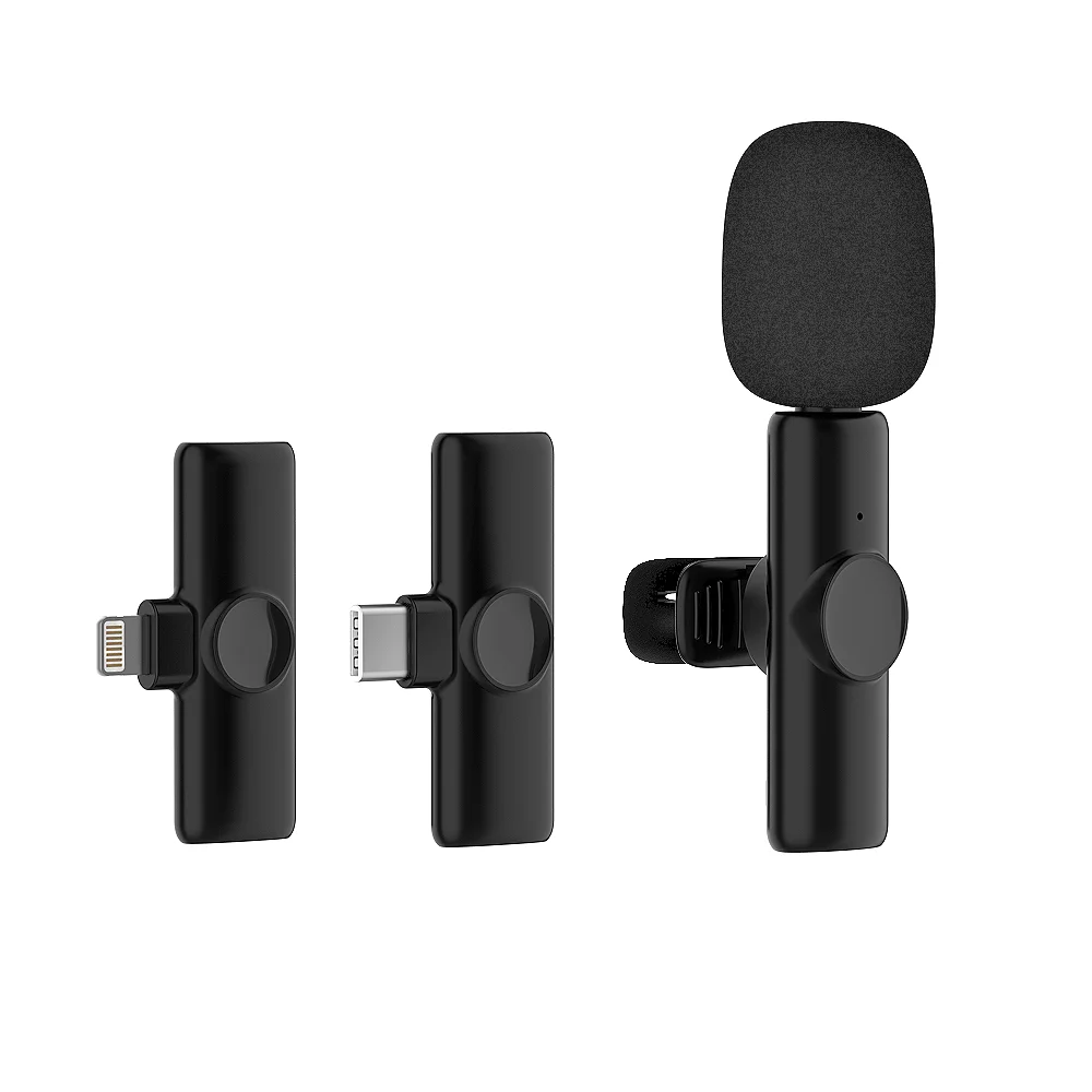 Portable BT5.0 Smart Mini Lavalier Wireless Microphone Type C Clip-on Stereo Noise Cancelling Live Video Streaming For Samsung