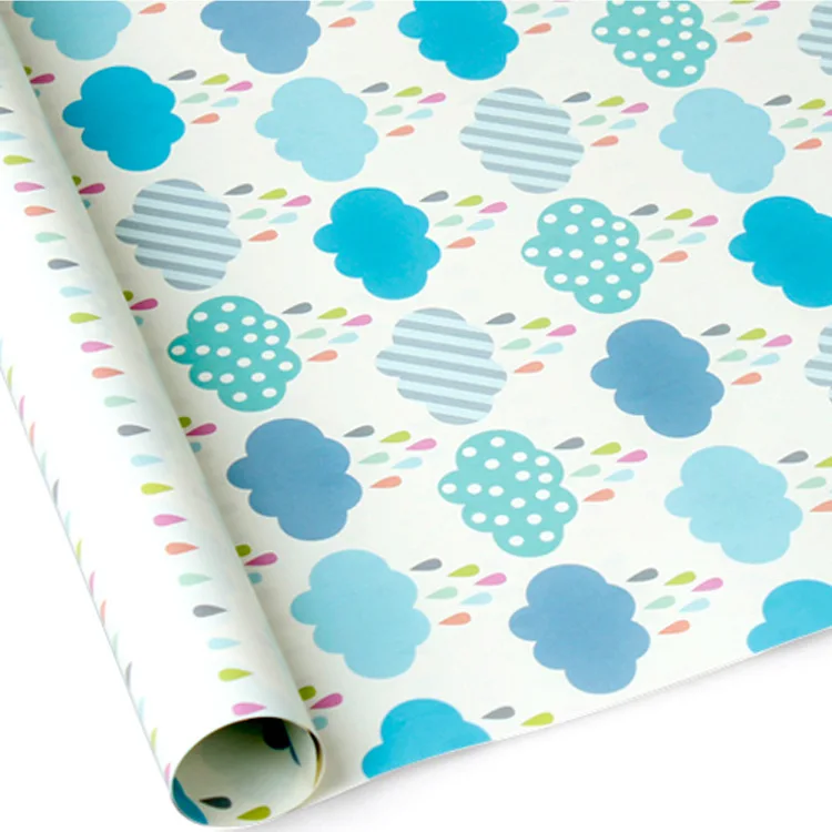 Wholesale Coated Paper Lovely Cloud Gift Wrapping Paper  For Gifts Packaging