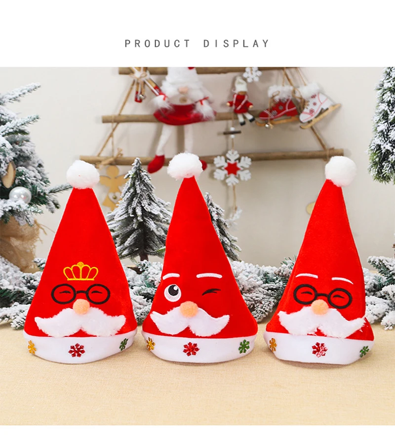 Лидер продаж, Рождественская шапка, дизайнерские Мультяшные рождественские шапки для детей, плюшевая шапка Санта-Клауса, оптовая продажа