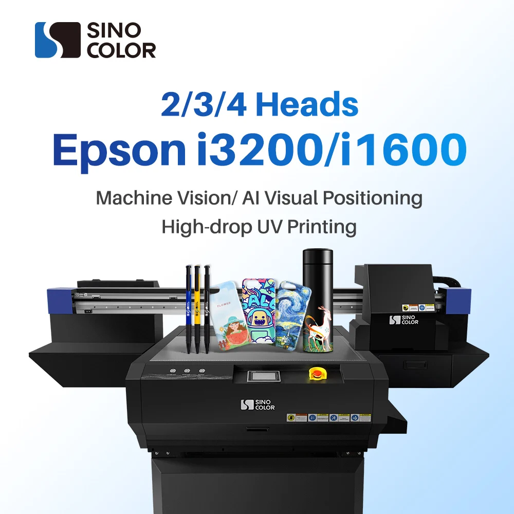 Surprise Price SinoColor A1 i1600 i3200 Heads 2400dpi Acrylic Ceramic Metal Flatbed UV DTF Sticker Printing Machine